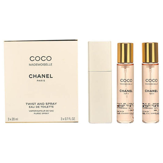 Women's Perfume Set Chanel Twist & Spray Coco Mademoiselle 3 Pieces